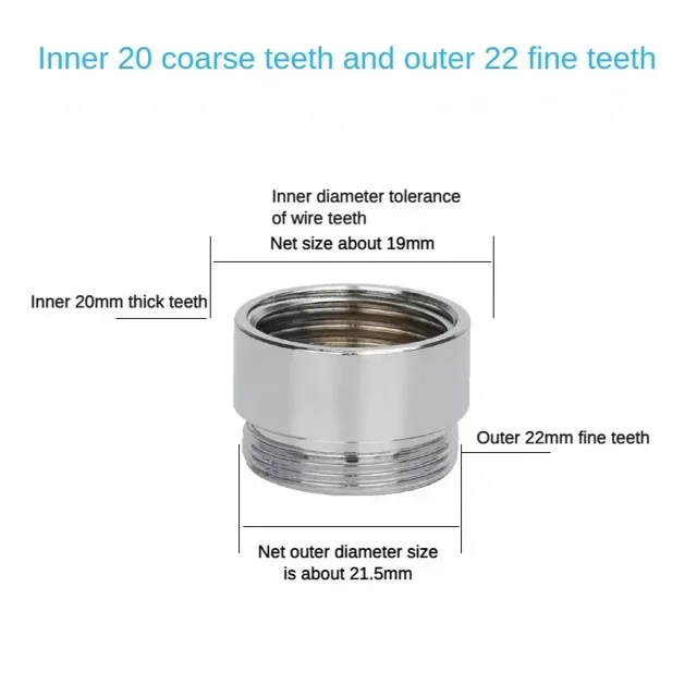 Faucet Adapter 22 Turn 16 18 20 22 24 26 28 30 32mm Internal and External Fine Tooth Faucet Conversion Thread Accessories