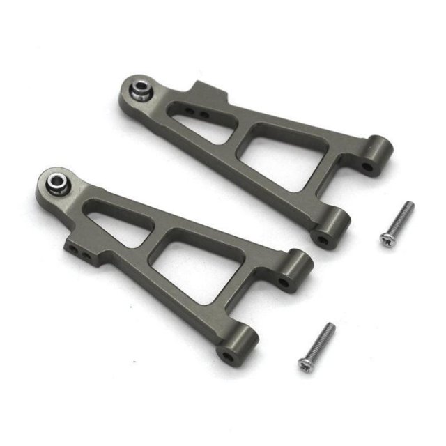 Bewildely Brazo de suspensión inferior delantero mejorado de aleación de aluminio para 1/16 MJX H16 16207 16208 16209 16210 RC pieza de coche Kits de construcción modelo Titanio