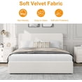 thumbnail image 7 of Queen Bed Frame with Headboard & Storage Drawers, Corduroy Upholstered Platform Bed, No Box Spring Needed, Noise-Free, Easy Assembly, Beige, 7 of 7