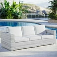 thumbnail image 2 of Lounge Sofa, White, Stainless Metal, Outdoor Patio Balcony Cafe Bistro Garden Hospitality Restaurant, Modern Contemporary HB33327, 2 of 8