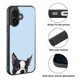 thumbnail image 2 of WIRESTER Shockproof Soft Rubber Cover Case for Apple iPhone 16 Plus 6.7" 2024, Animal Boston Terrier Dog On Light Blue Background, 2 of 5
