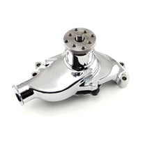 Speedmaster PCE195.1001.03 Compatible with Chevy SBC 350 High Volume Aluminum Short Water Pump w/o Heater Port [Chrome]