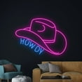 thumbnail image 3 of Handmadetneonsign Howdy Cowboy Hat Neon Sign, Western Cowboy Art Decor, Country Living Led Wall Decor, 3 of 4