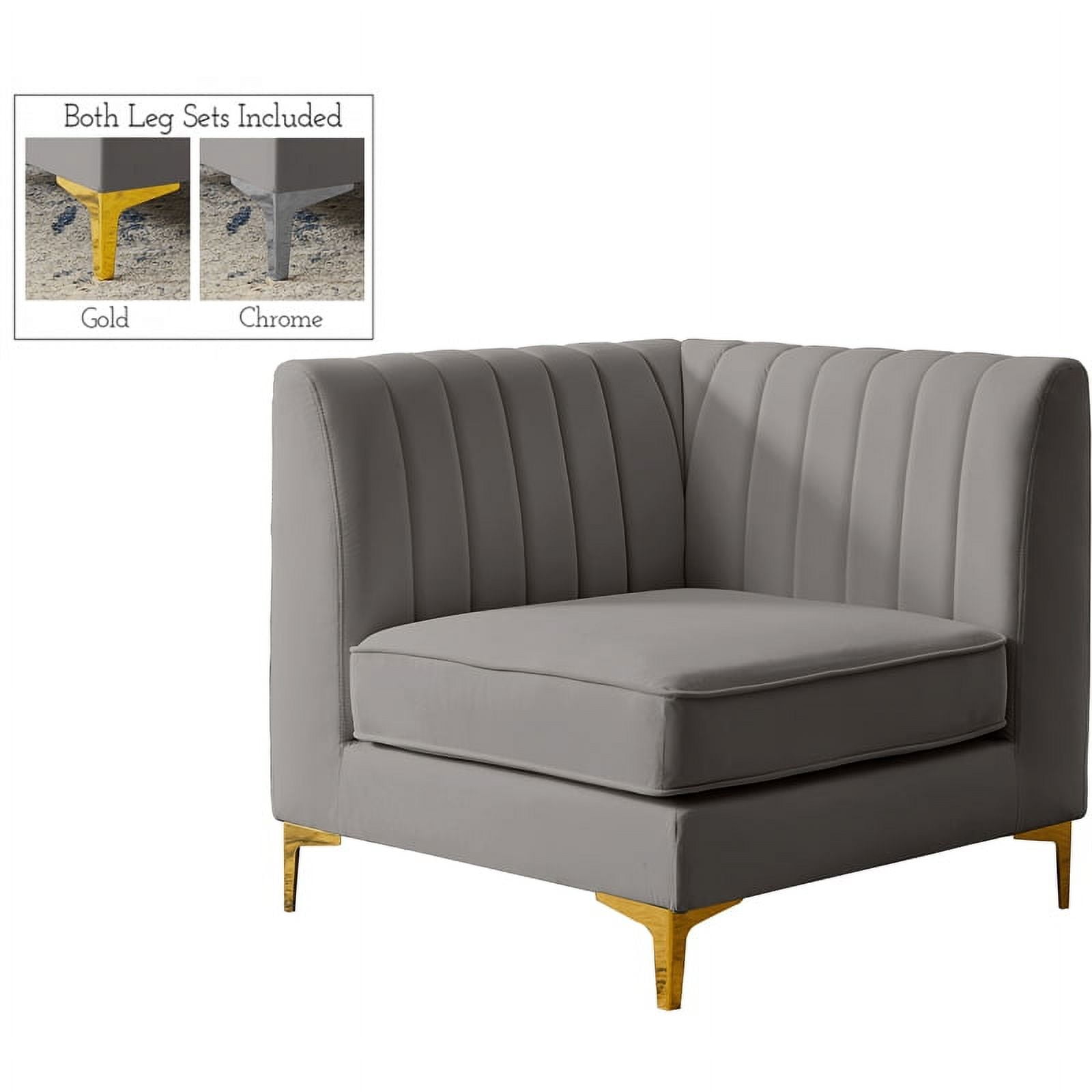 Meridian Furniture Tuft Velvet Modular Corner Chair Meridian Furniture Tuft Velvet Modular Corner Chair