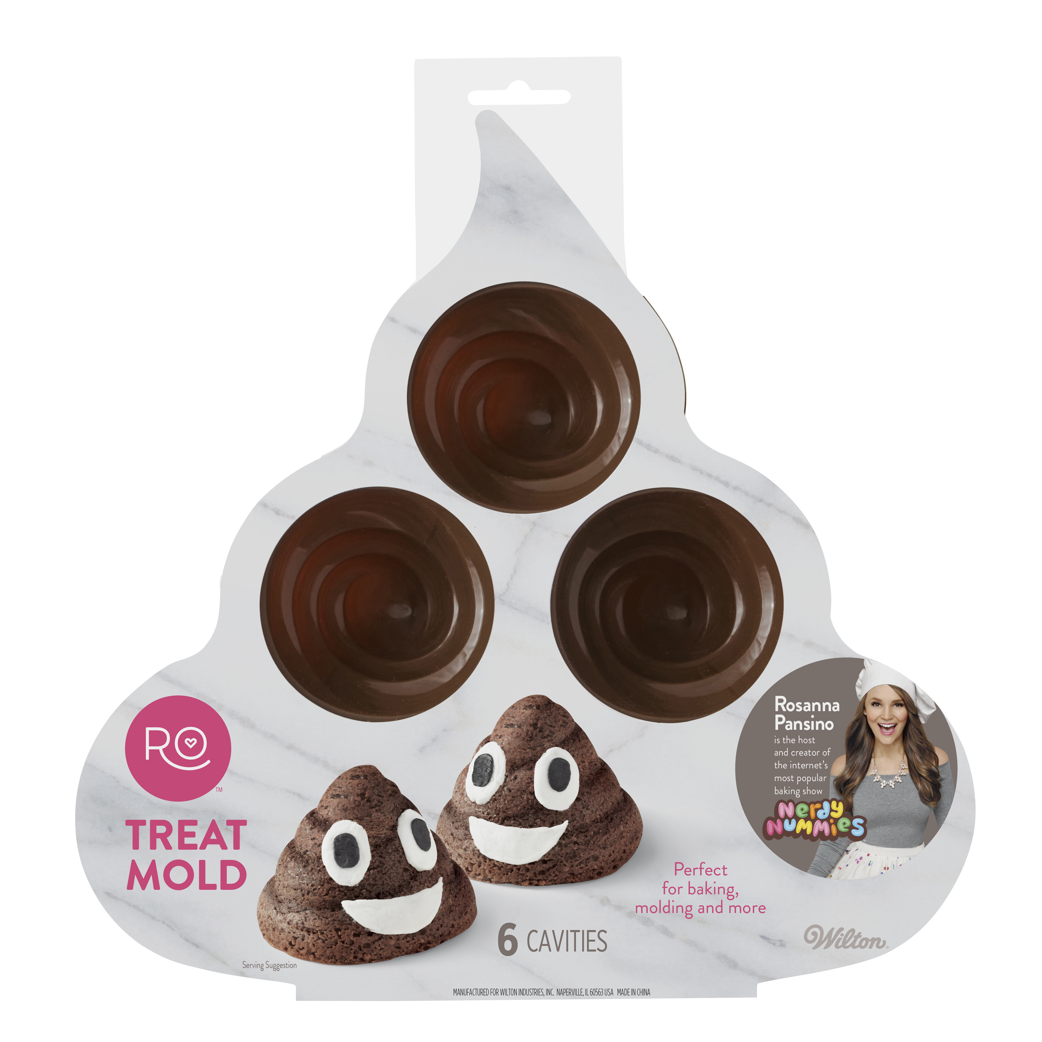 ROSANNA PANSINO by Wilton Silicone Poop Emoji Cake Pan - 6-Cavity Silicone Candy Mold - image 3 of 12