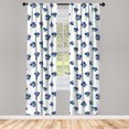 thumbnail image 5 of Ambesonne Floral Window Curtains, Watercolor Violet Blooms, Each 28" W x 84" L, Turquoise Navy Blue, 5 of 5