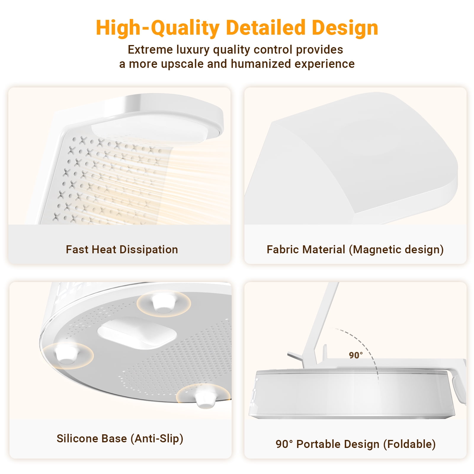 7-in-1 Wireless Charging Station For iPhone, Apple Watch, AirPods & Bluetooth Speaker Alarm Clock Dimmable Night Light White