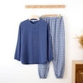 thumbnail image 2 of New Check Short Sleeve Trousers Loose Casual Breathable Large Size Lapel Men Out Set Of Home Wear XL, 2 of 7
