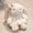 A003- Clear (Floral Dress), variant on Bunny Rabbit Stuffed Animal, Stuffed Bunny Plush, 8 In, White Lace Ribbon, Organza Fabric, Student Stuffed Animal, Playtime, Soft Cream, 1 Pc