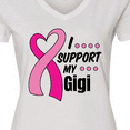 thumbnail image 4 of Inktastic Breast Cancer Awareness I Support My Gigi with Pink Ribbon Women's V-Neck T-Shirt, 4 of 5