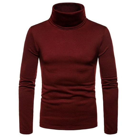 Wsevypo Men's Casual Slim Fit Basic Tops Knitted Thermal Turtleneck Pullover Sweater