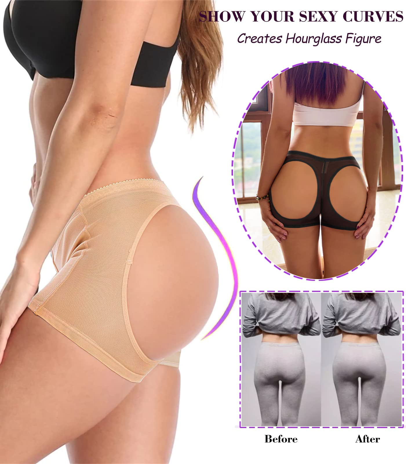 ESSSUT Underwear Womens Women's Shapewear Exposed Buttock Women's