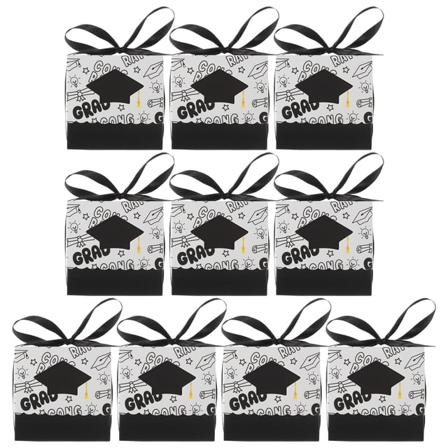 KAKOWELY 10 cajas de dulces de graduación, cajas de recuerdos de fiesta, cajas de dulces de graduación, cajas de dulces de papel