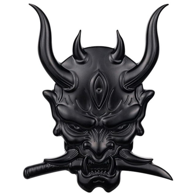Decodeary Japanese Oni Samurai Sticker for Car Decoration Motorcycle Sticker Black 2.76x2.17x0.79 Inch 1Set