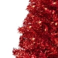 thumbnail image 3 of Northlight Pre-Lit Artificial Tinsel Christmas Tree - 9' - Red - Clear Lights, 3 of 6