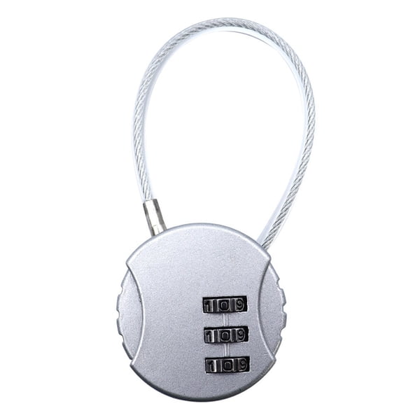 Lefu 3 Digit Password Lock Portable Anti-theft Wire Rope Dormitory Cabinet Lock Padlock Luggage Combination Lock Home Hardware Black