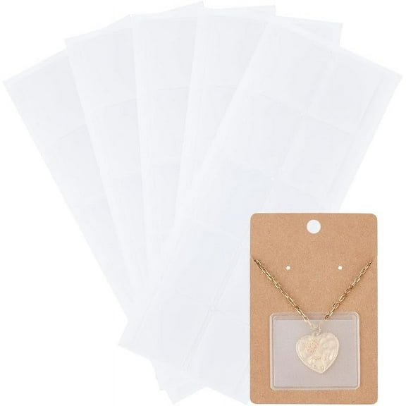 50Pcs Necklace Chain Adhesive Pouches Plastic Necklace Chain Clear Pocket Jewelry Bags