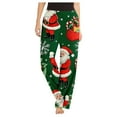 thumbnail image 2 of DHFJKG Womens Fluffy Christmas Pajamas Pants Fuzzy Cartoon Print Sleep Pants Winter Warm Pj Bottoms Loose Fit Elastic Waist Cozy Trousers, 2 of 8