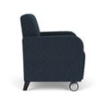 thumbnail image 2 of Siena Lounge Reception Waiting Guest Chair / Casters / Black Wood Legs / Blue, 2 of 5