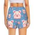 thumbnail image 4 of Uemuo Cute Pig Flowers Pattern Women's Athletic Shorts High Waisted Running Shorts with Liner Pockets Gym Elastic Workout Shorts-Medium, 4 of 9