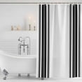 thumbnail image 4 of Black Striped Waterproof Fabric Shower Curtain,Modern White Striped Abstract Art Aesthetics Waterproof Fabric Shower Curtain for Bathroom Curtains Bathtubs Shower Curtains with 12 Hooks Long 72x78in, 4 of 8