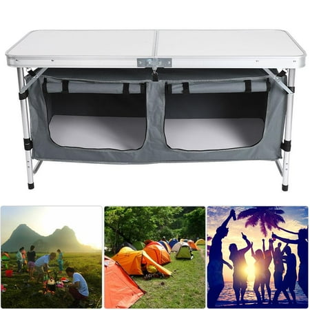 Stone Picnic Table LAFGUR Portable Folding Table Aluminum Camping Desk Outdoor Picnic with Storage Pouch, Folding Picnic Table, Folding Table ()