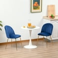 thumbnail image 2 of HomCom Dining Chair Velvet-Touch Fabric Accent Chairs, Gold (Set of 2), 2 of 10