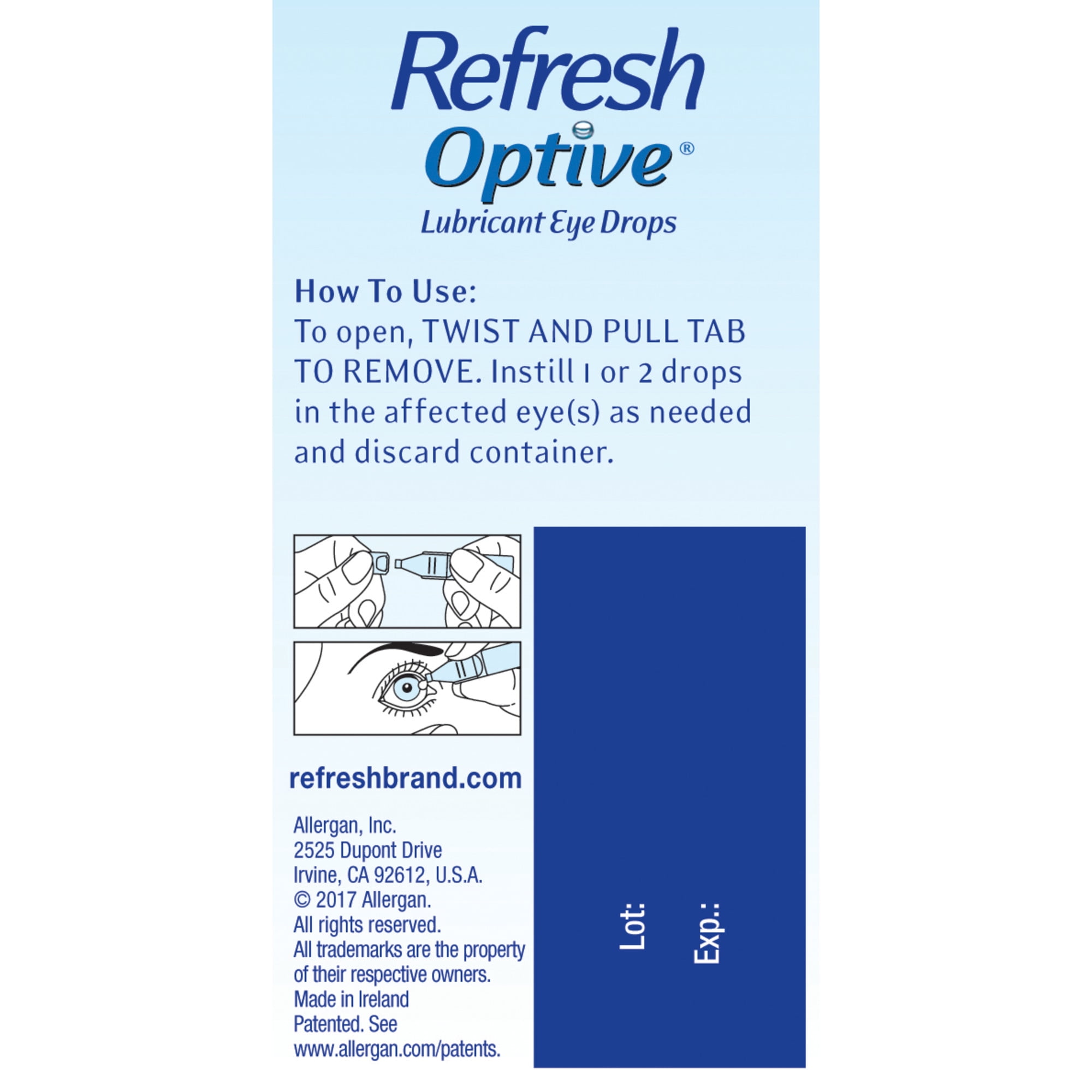 Buy Refresh Optive Lubricant Eye Drops NonPreserved Tears, 30 Single