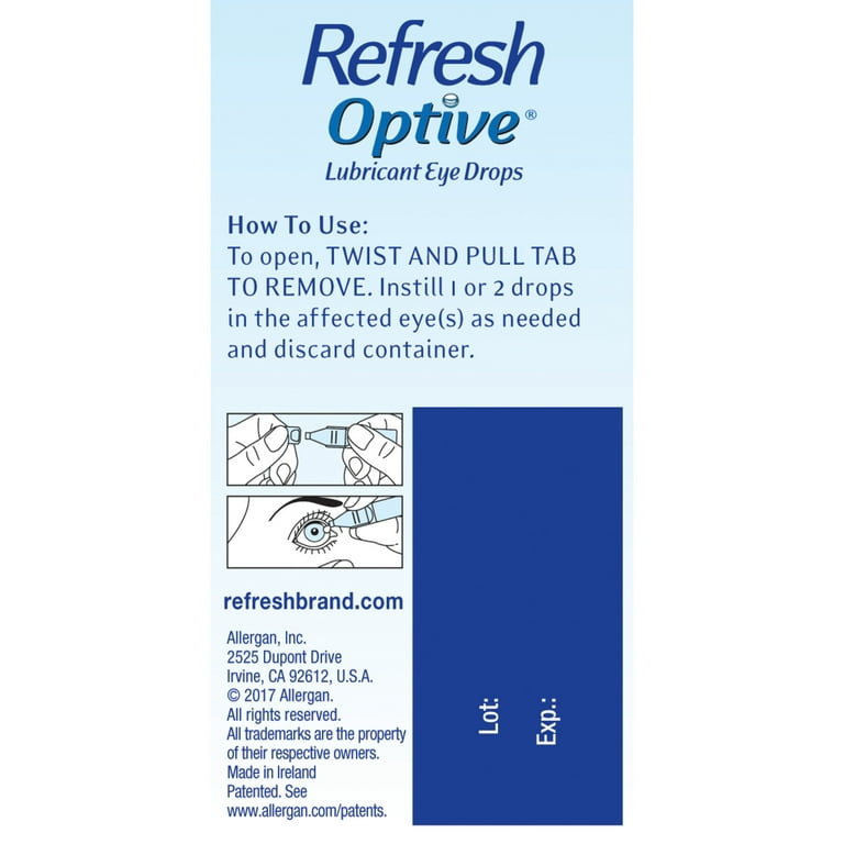 REFRESH Refresh Optive Lubricant Eye Drops Preservative-Free Tears 0.4 ml, 30 Single-Use Vials - Walmart.com REFRESH Refresh Optive Lubricant Eye Drops Preservative-Free Tears 0.4 ml, 30 Single-Use Vials - Walmart.com
