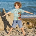 thumbnail image 3 of FORMRS Boys Rash Guard Short Sleeves Swim Shirt Quick Dry UPF 50+ Sun Protection, Sizes 3-12T, Colorful Tomatoes, 3 of 6