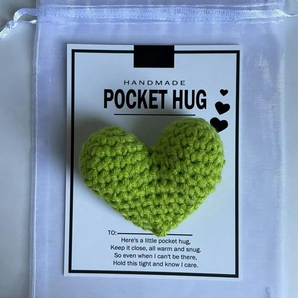 Carte de Vœux en Forme de Cœur Crochetée Transmettant Affection et Chaleur Ambiance Festive pour Couples et Êtres Chers