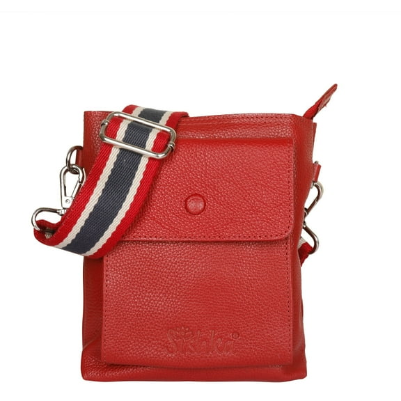 Leather Crossbody Shoulder Bag for Men & Women – Stylish Sling Messenger Bag for Work, Business, Travel & Everyday Use – Available in Black, Light Brown, Navy, Red & Grey