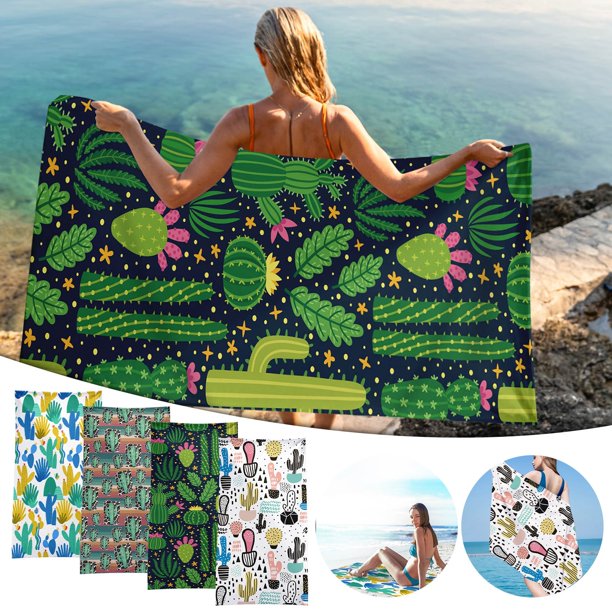 Fiudx Toalla de Playa de Microfibra, Resistente a La Arena y de Secado Rápido, Ligera y Compacta, Ideal para Viajes, Piscina y Camping. Toalla Multiusos, Suave y Absorbente, Tamaño 76 X 152 Cm.