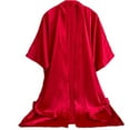 thumbnail image 2 of Nightwear for Women Bath Towel Robe Soft Pajamas Womens Solid Color Five Quarter Sleeve Home Clothes Medium Long Style Imitation Silk Cardigan Nightgown Bathrobe, 2 of 3
