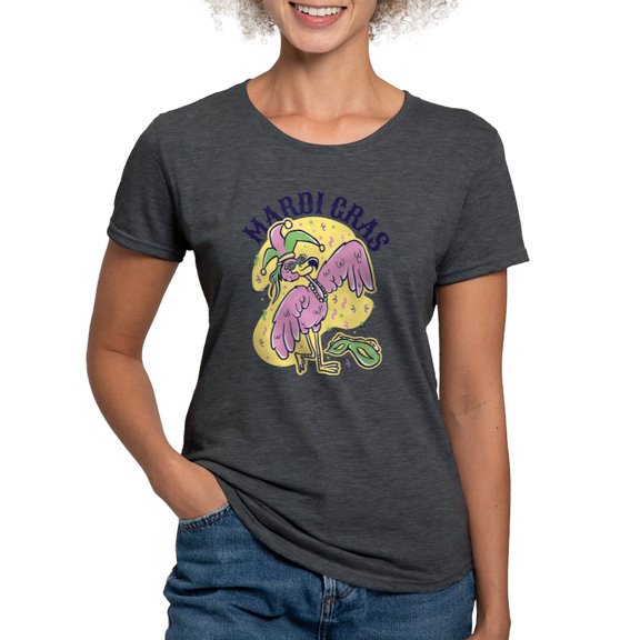 CafePress - Mardi Gras Flamingo T Shirt - Womens Tri-blend T-Shirt