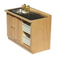 thumbnail image 1 of 1PC Wooden Pocket Funiture Washbasin Stand Miniature Kitchen Sink Epitome for Mini Rooms, 1 of 9