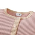 thumbnail image 4 of Baby Short Sleeve Contrast Color  Neck Single-Breasted Romper, 4 of 5