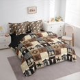 thumbnail image 3 of Homewish Rustic Western Cowboy 7 Pieces Bedding Comforter Set,Retro Bbull Skull Full Bedding Set,Vintage Aztec Geometric Fitted Sheet Flat Sheet For Boys Kids,Microfiber Bedroom Decor Reversible, 3 of 8