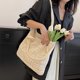thumbnail image 3 of Bolso de playa tejido para mujer bolso de almacenamiento de malla a la moda bolso de hombro sólido bolso de compras FLhrweasw Nuevo, 3 of 9