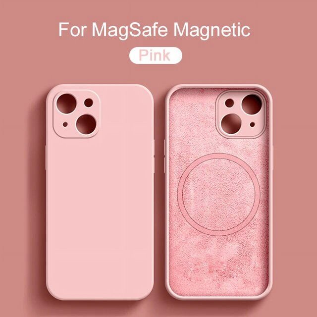 Magnetic Liquid Silicone Case For iPhone 14 12 13 Pro Max Plus For Magsafe Wireless Charging Cases Cover