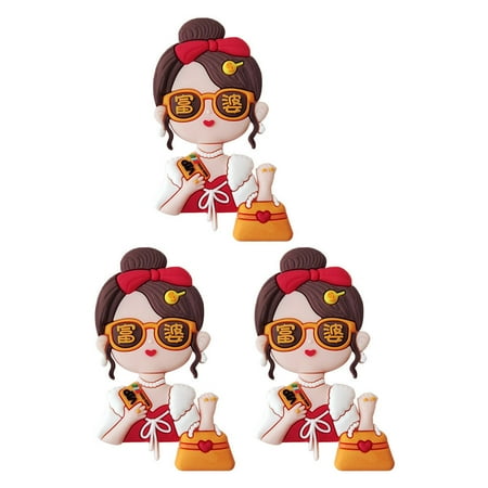 

NUOLUX 3pcs Mini Rich Girl Adornments Cartoon Rich Girl Ornaments Unique Birthday Decors
