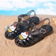 thumbnail image 4 of Piuwrlz Versatile Jelly Sandals Sandals for Little Girls Peep Toe Shoes Lace-Up Breathable Jelly Sandals Black Size 7.5 Years, 4 of 6