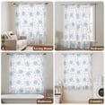 thumbnail image 5 of Pink Blue Flower Semi Sheer Curtains Drapes for Living Room,Bedroom,French Doors Window 72 Inches Long,Spring Watercolor Floral Plant Textured Rod Pocket Chiffon Curtain Drapery Voile Draperies Panel, 5 of 8
