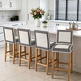 Beige Geometric Bar Stool Cover Set of 4, Black Greek Key Design Burlap ...