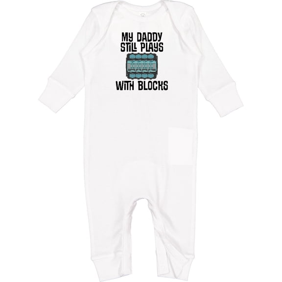 Inktastic Auto Mechanic Daddy Still Plays with Blocks Baby Romper Coveralls