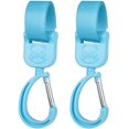 thumbnail image 1 of Paquete de 2 ganchos giratorios de 360 ​​grados para cochecito, ganchos antideslizantes resistentes para colgar bolsas de pañales, clips para cochecito (azul) JAMW Sencillez, 1 of 5