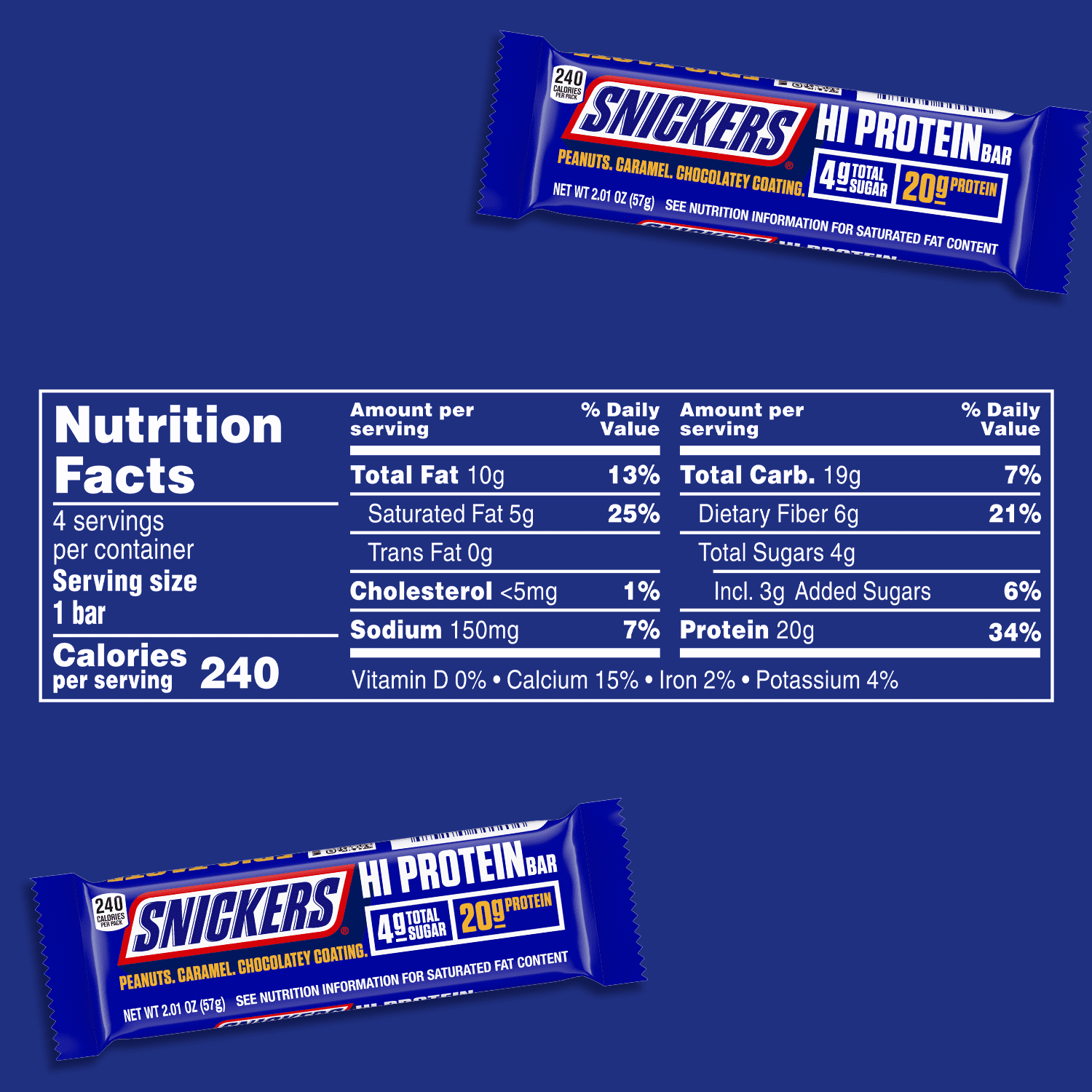 (2 pack) SNICKERS HI PROTEIN BAR ORIGINAL 4CT