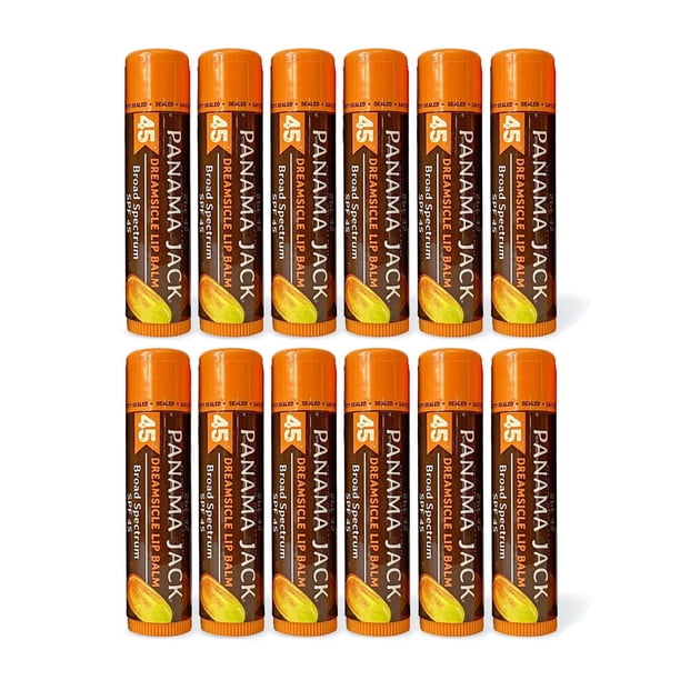 Bálsamo labial protector solar Panama Jack SPF 45 de amplio espectro, paquete de 12