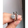 thumbnail image 4 of 2CT Round Cut Lab Created Diamond Women's Engagement Bridal Ring Set 14K White Gold plated, 4 of 4