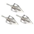 thumbnail image 3 of Archery Arrowhead 100 grains Broadheads Round Type Blades for Outdoor Target Hunting Shooting, Pack of 3 Silver, 3 of 4